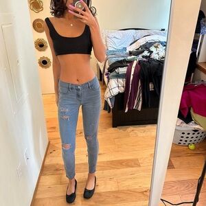 PacSun Gret Blue Distressed Skinny Jeans